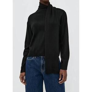 NEW RAILS cortina scarf neck sweater in black
